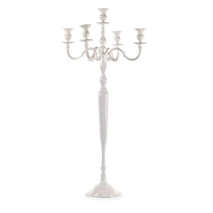 CANDELABRO ALLUMINIO 5 FIAMME H60 BIANCO